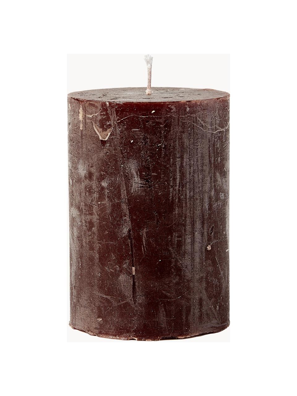 Ručne vyrobená veľká sviečka Rustic, Parafín, Tmavohnedá, Ø 7 x V 10 cm