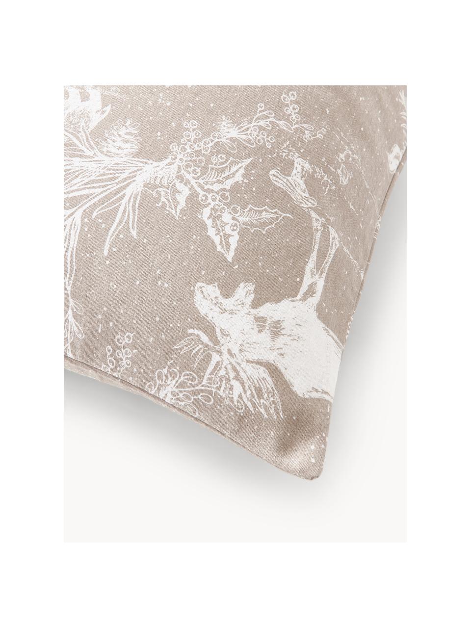 Poszewka na poduszkę z flaneli Animal Toile, Beżowy, we wzór, S 40 x D 80 cm