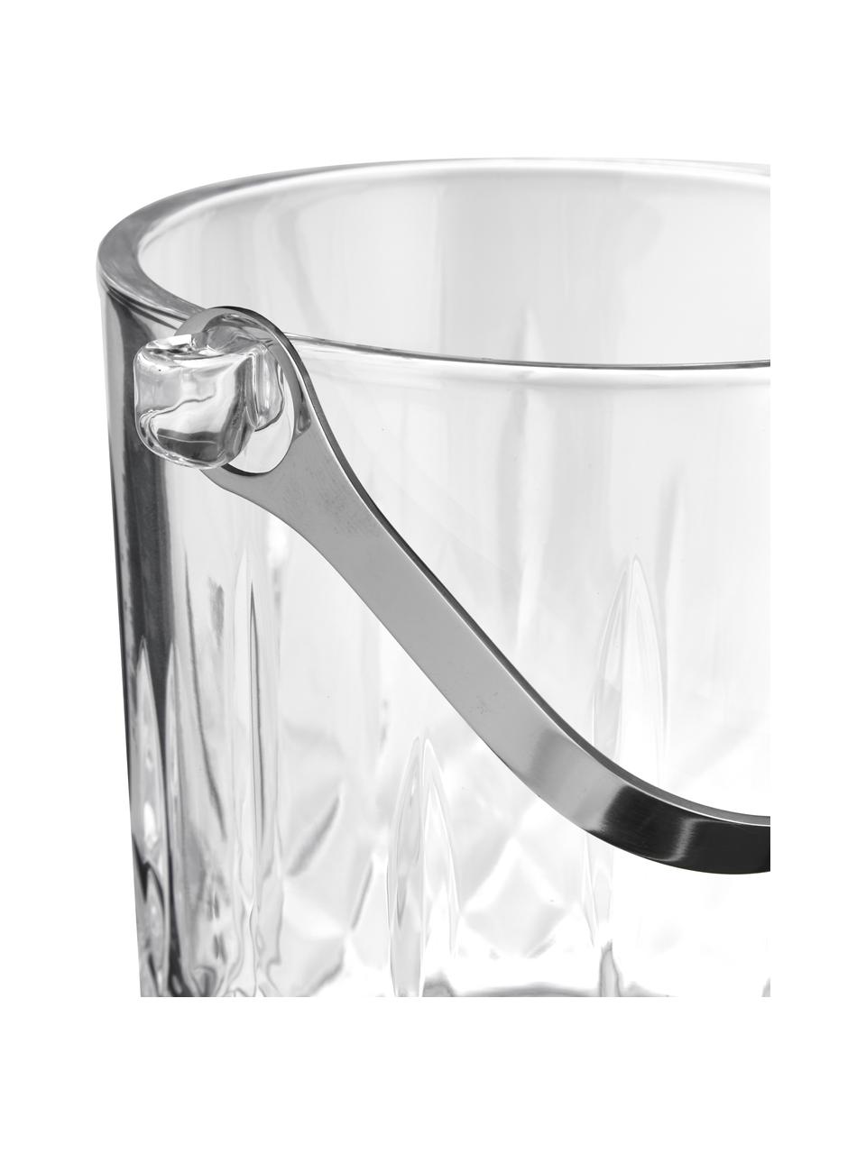 Kleine ijsemmer Harvey met ijstang en kristalreliëf, Glas, Transparant, Ø 13 x H 14 cm