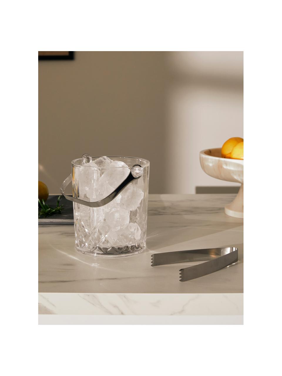Secchiello per ghiaccio con pinze Harvey, Vetro, Trasparente, Ø 13 x Alt. 14 cm