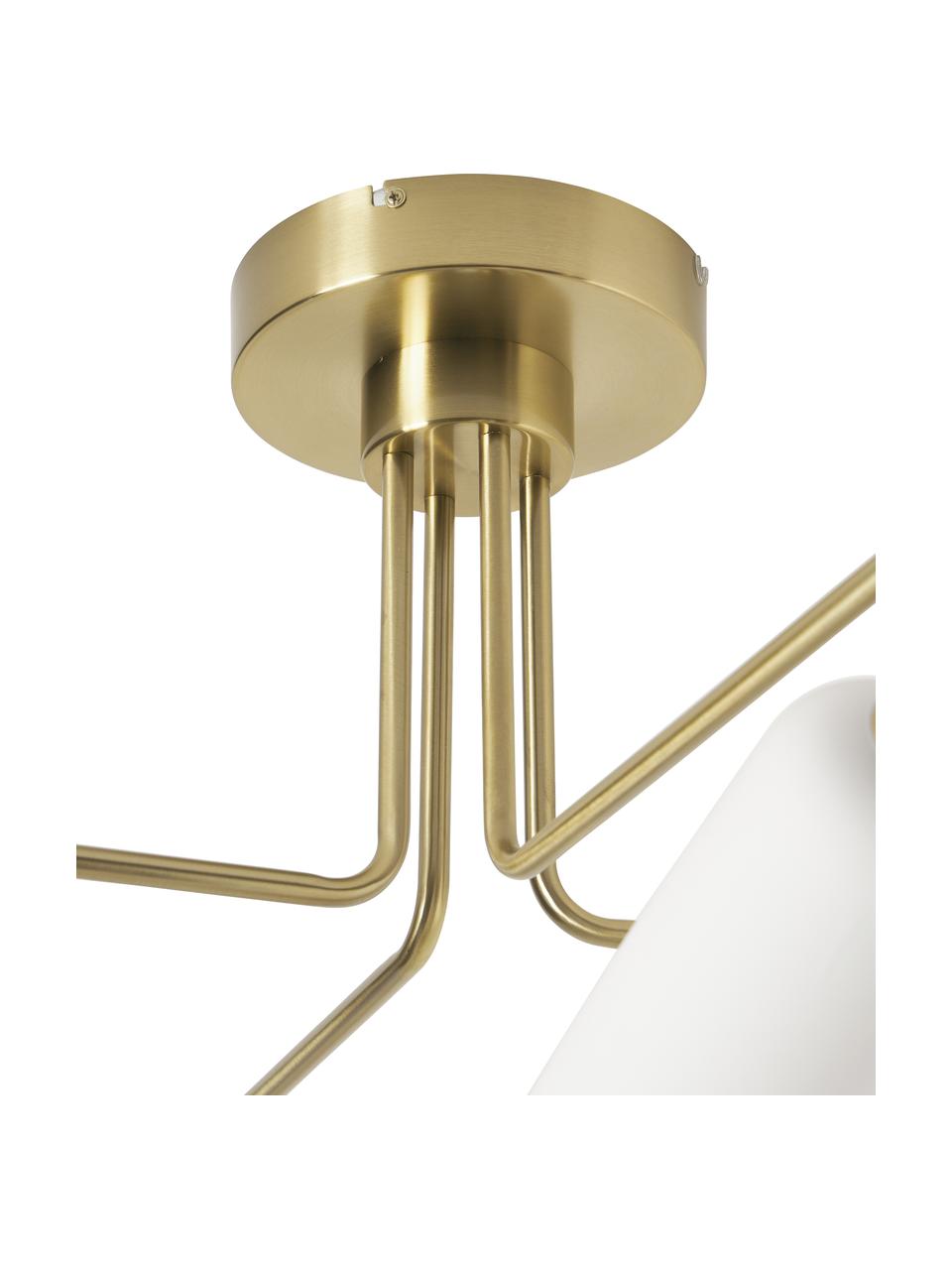 Plafonieraottonata a LED Tate, Paralume: Vetro opalino, Dorato, bianco, Ø 76 x Alt. 46 cm