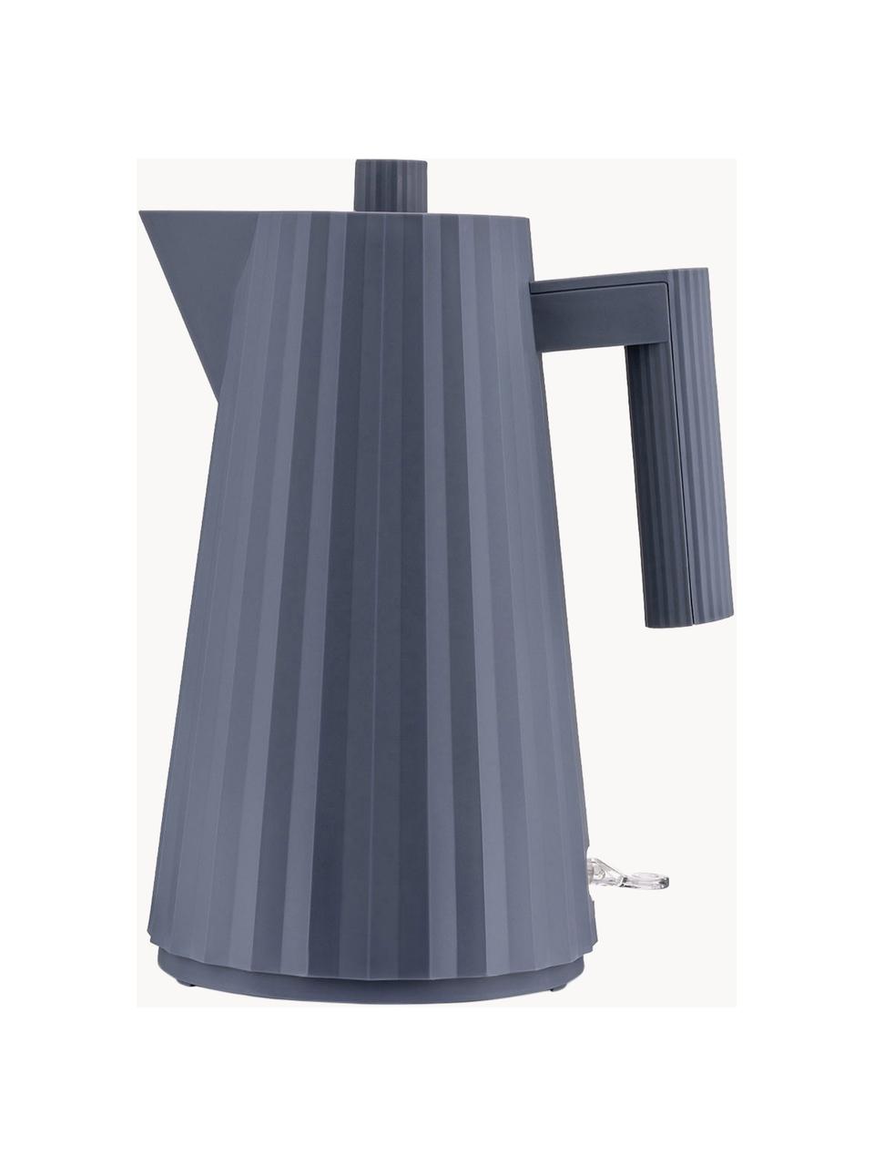 Bouilloire à surface striée Plissé, 1,7 L, Résine thermoplastique, Gris-bleu, larg. 21 x haut. 29 cm