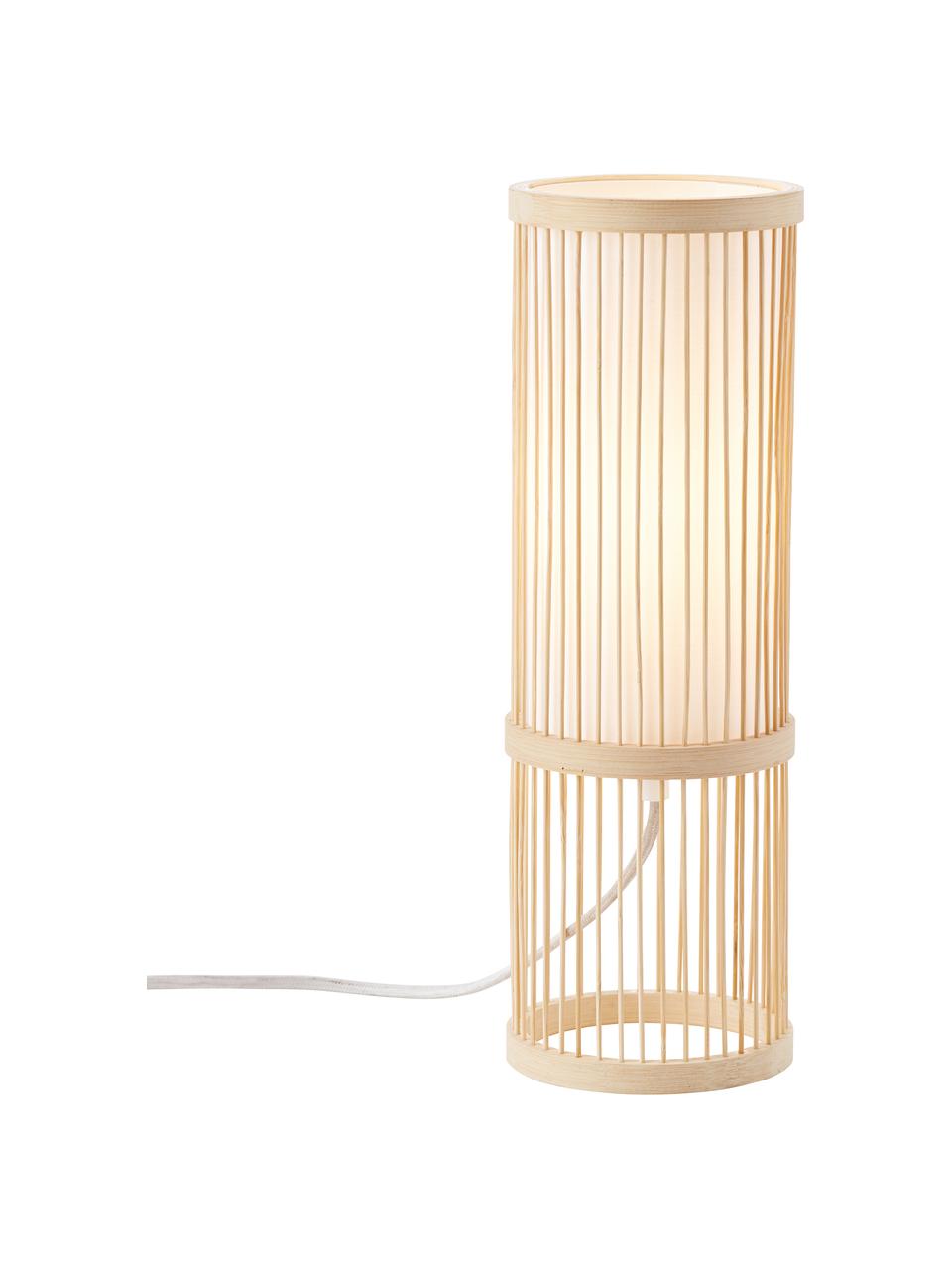 Lampe à poser bambou Nori, Beige, Ø 12 x haut. 36 cm