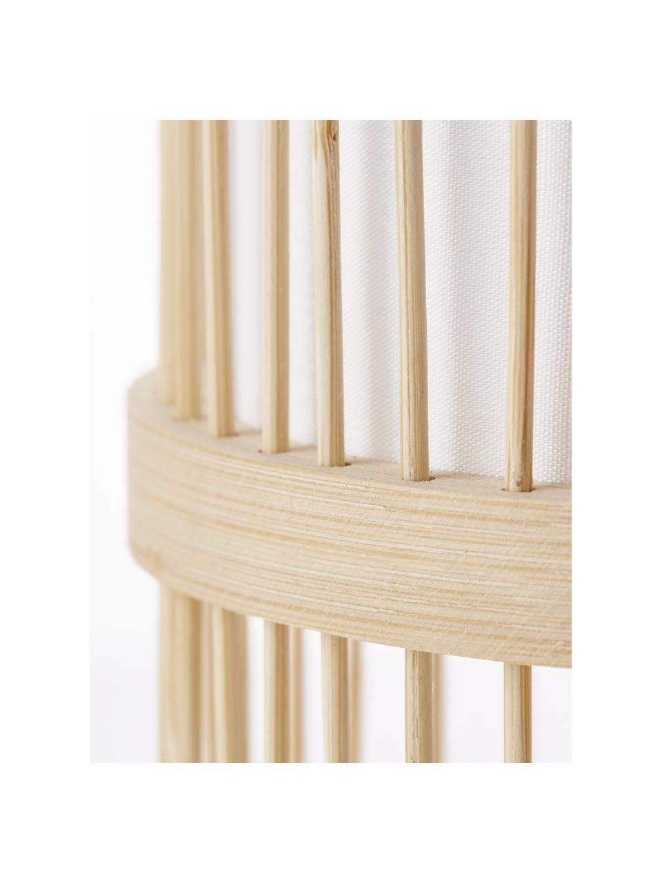 Tafellamp Nori van bamboehout, Diffuser: stof, Beige, Ø 12 x H 36 cm
