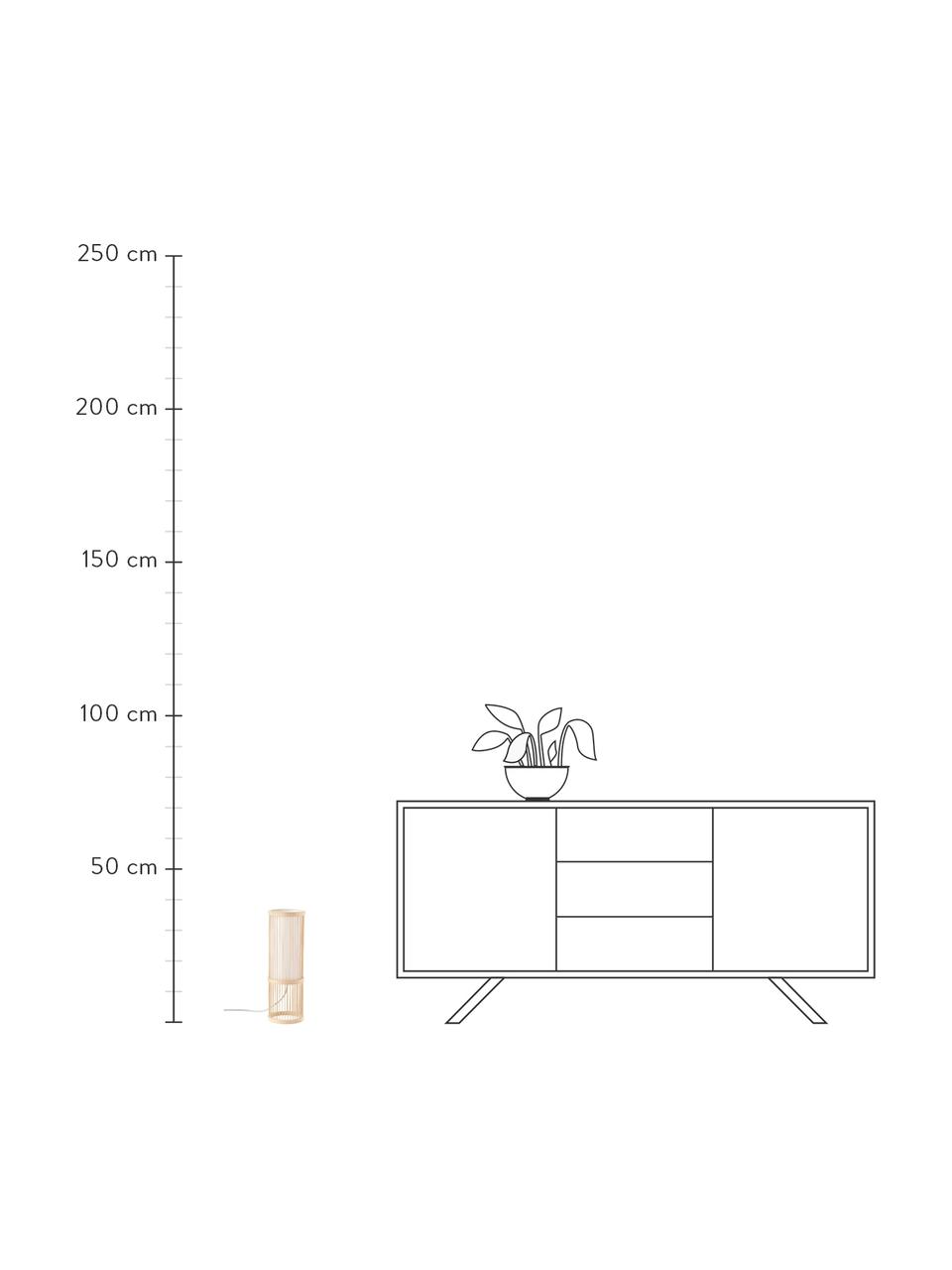 Lámpara de mesa de bambú Nori, Estructura: bambú, Cable: tela, Beige, Ø 12 x Al 36 cm