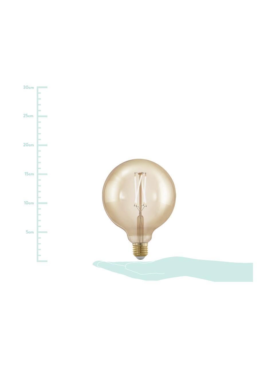 XL LED Leuchtmittel Cross für warmes Licht (E27/4W), 5 Stück, Leuchtmittelschirm: Glas, Leuchtmittelfassung: Aluminium, Transparent, Bernsteinfarben, Ø 13 x H 17 cm