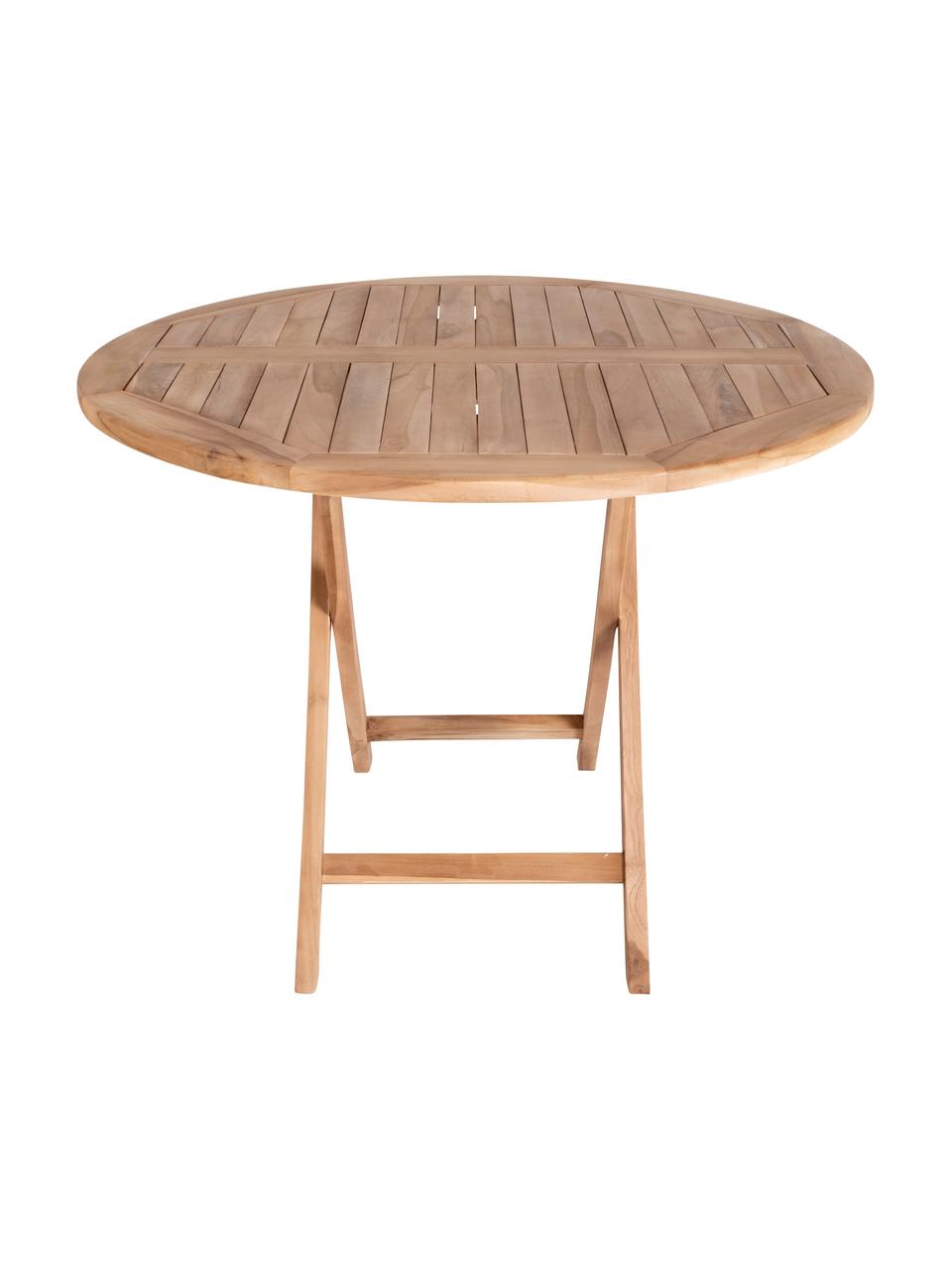 Składany stół ogrodowy z drewna tekowego Oviedo, Drewno tekowe, Drewno tekowe, Ø 100 x W 75 cm