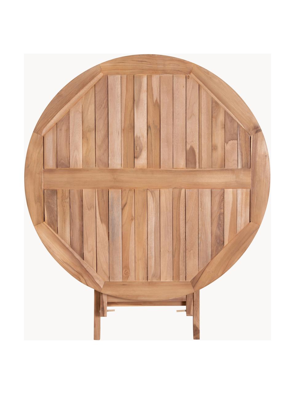 Skladací záhradný stolík z tíkového dreva Oviedo, Ø 100 cm, Tíkové drevo, Tíkové drevo, Ø 100 x V 75 cm