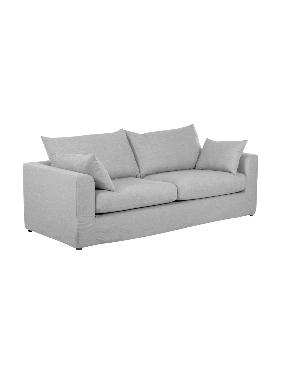 Bank Zach (3-zits), Bekleding: polypropyleen De hoogwaar, Poten: kunststof, Geweven stof grijs, B 224 x D 90 cm