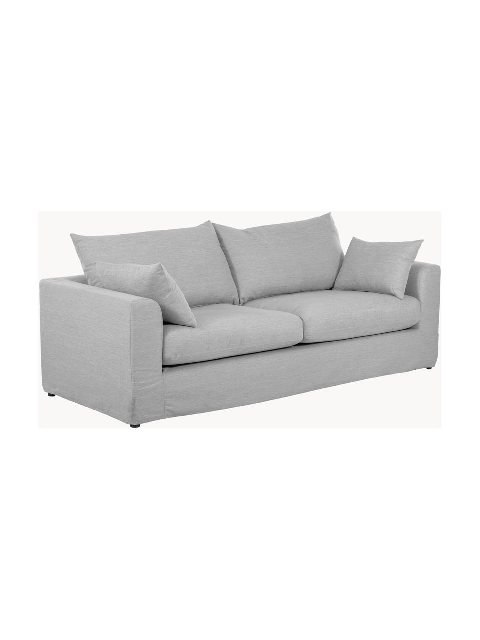 Sofa Zach (3-osobowa), Tapicerka:  polipropylen Dzięki tkan, Nogi: tworzywo sztuczne, Szara tkanina, S 224 x G 90 cm