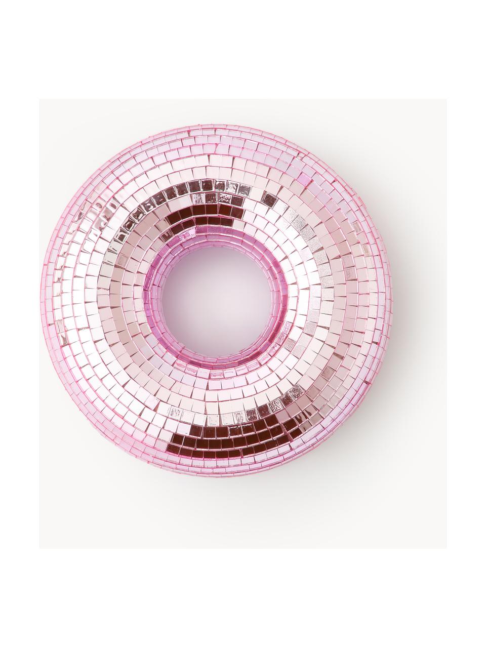 Oggetto decorativo scintillante Disco Donut, Vetro, resina, Rosa chiaro, Ø 15 cm