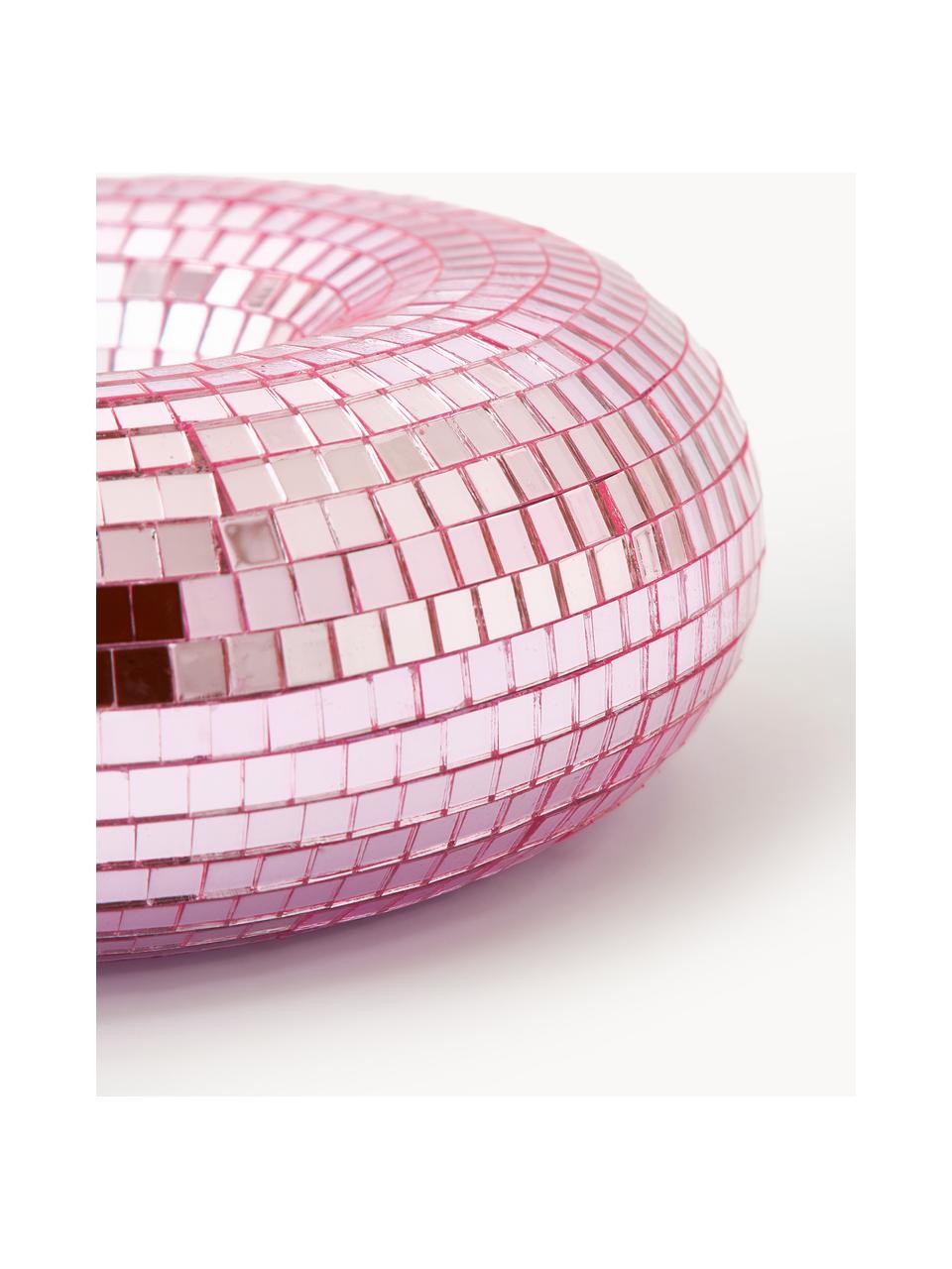 Oggetto decorativo scintillante Disco Donut, Vetro, resina, Rosa chiaro, Ø 15 cm