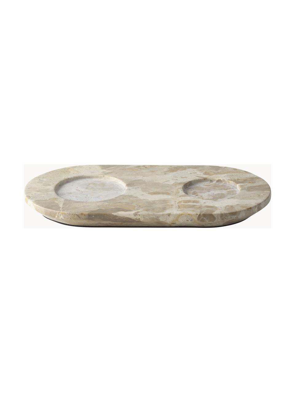 Marmeren zeepbakje Marble, Marmer, Beige, gemarmerd, B 14 x B 26 cm