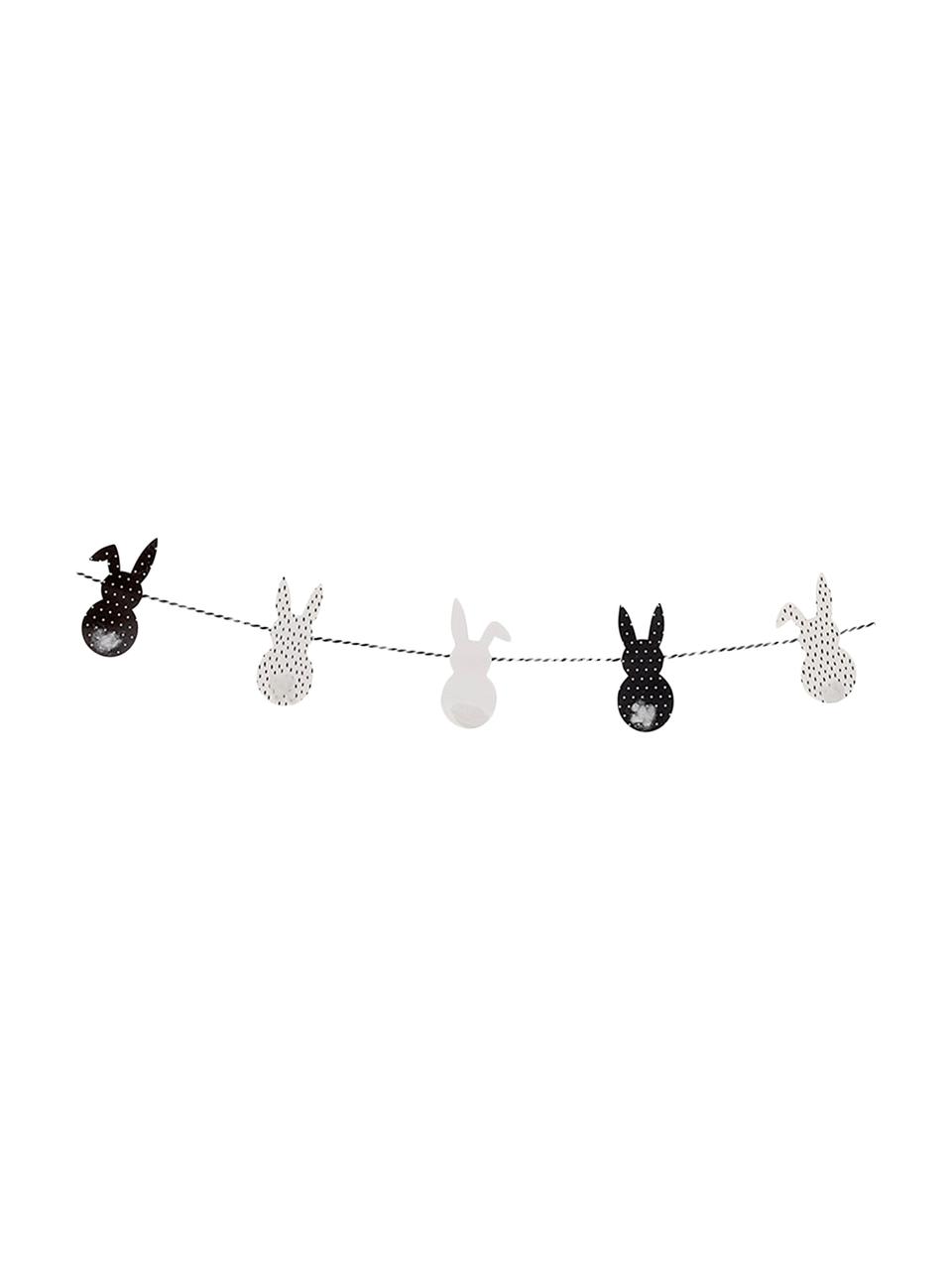 Guirlande Easter Bunnys, Papier, Zwart, wit, 10 x 200 cm