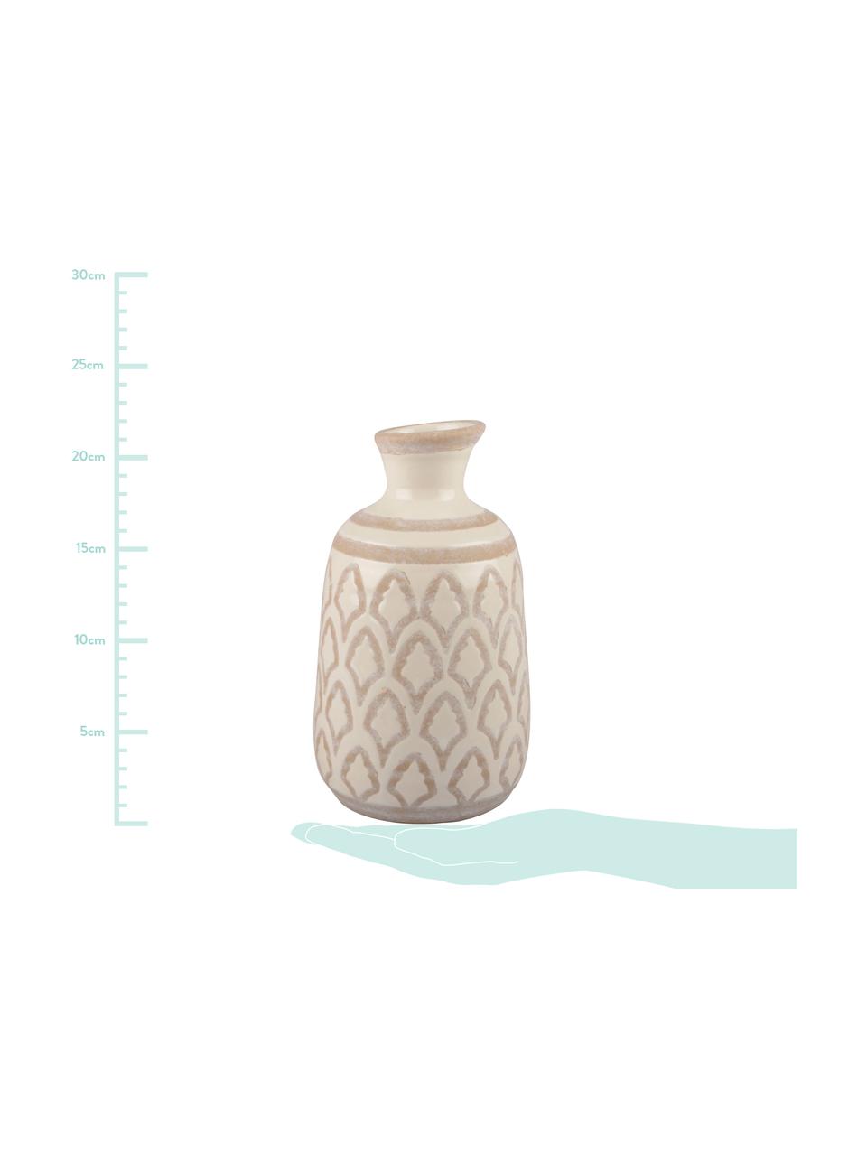 Vase Rustica aus Keramik, Keramik, Cremefarben, Beige, Ø 14 x H 22 cm