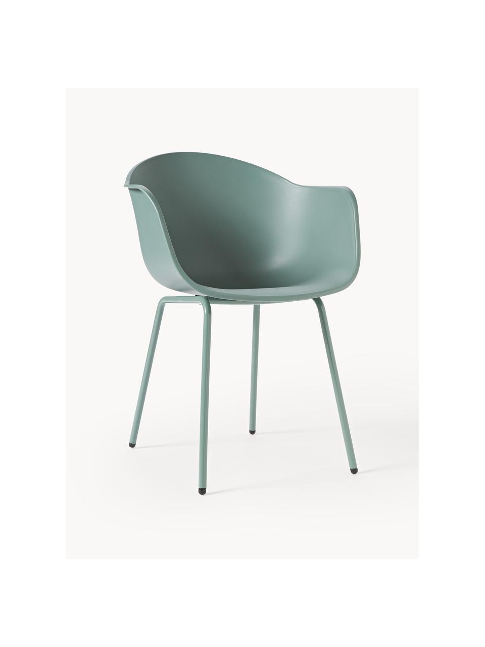 In- & Outdoor Stuhl Claire, Sitzschale: 65% Kunststoff, 35% Fiber, Beine: Metall, pulverbeschichtet, Grün, B 60 x T 54 cm