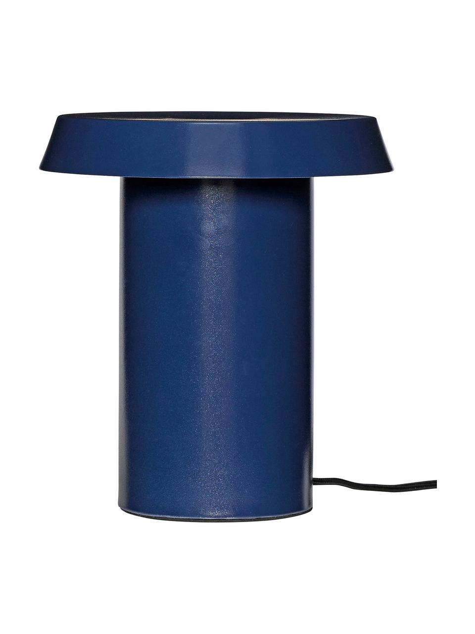 Malá stolní LED lampa Keen, Tmavě modrá, Ø 20 cm, V 22 cm