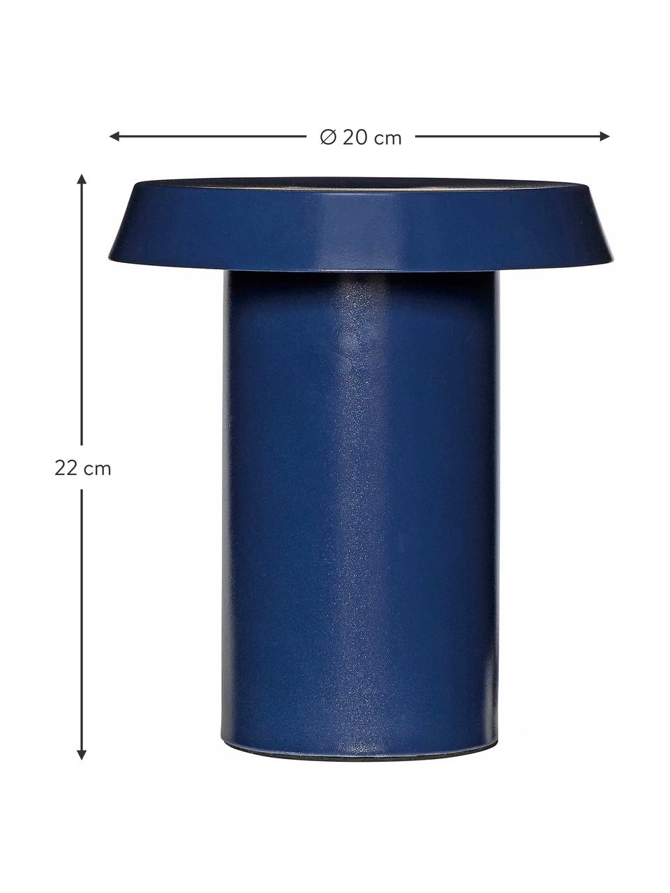 Lampada da tavolo piccola a LED Keen, Lampada: metallo rivestito, Blu scuro, Ø 20 x Alt. 22 cm