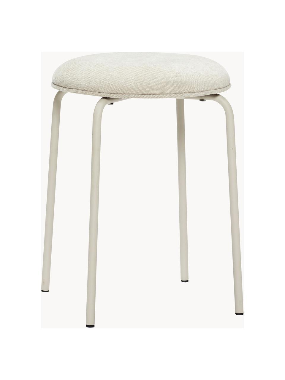 Tabouret Stack, Tissu blanc crème, Ø 35 x haut. 43 cm