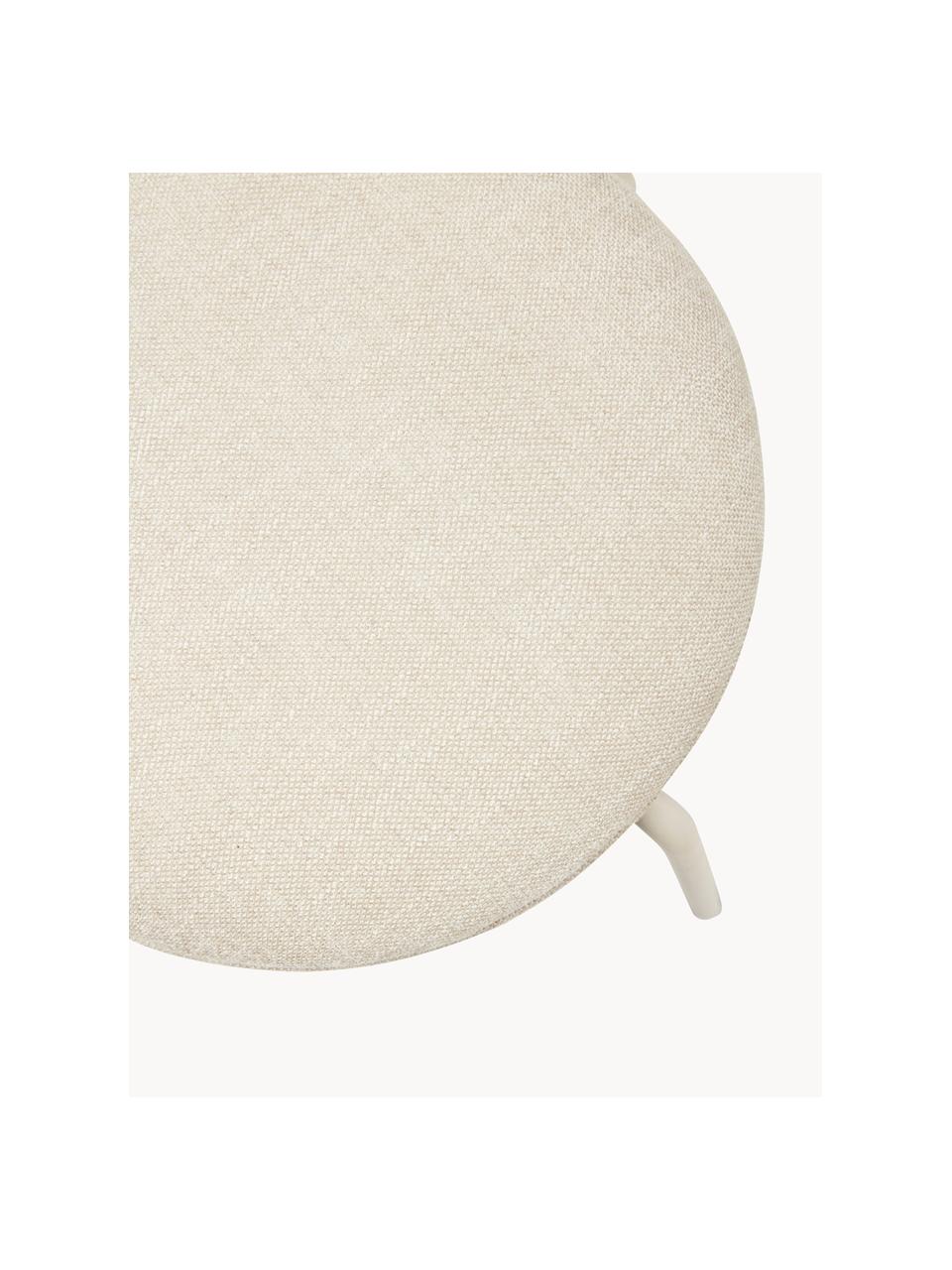 Kruk Stack, Bekleding: 100% polyester Met 40.000, Poten: gecoat metaal, Geweven stof crèmewit, crèmewit mat, Ø 35 x H 43 cm