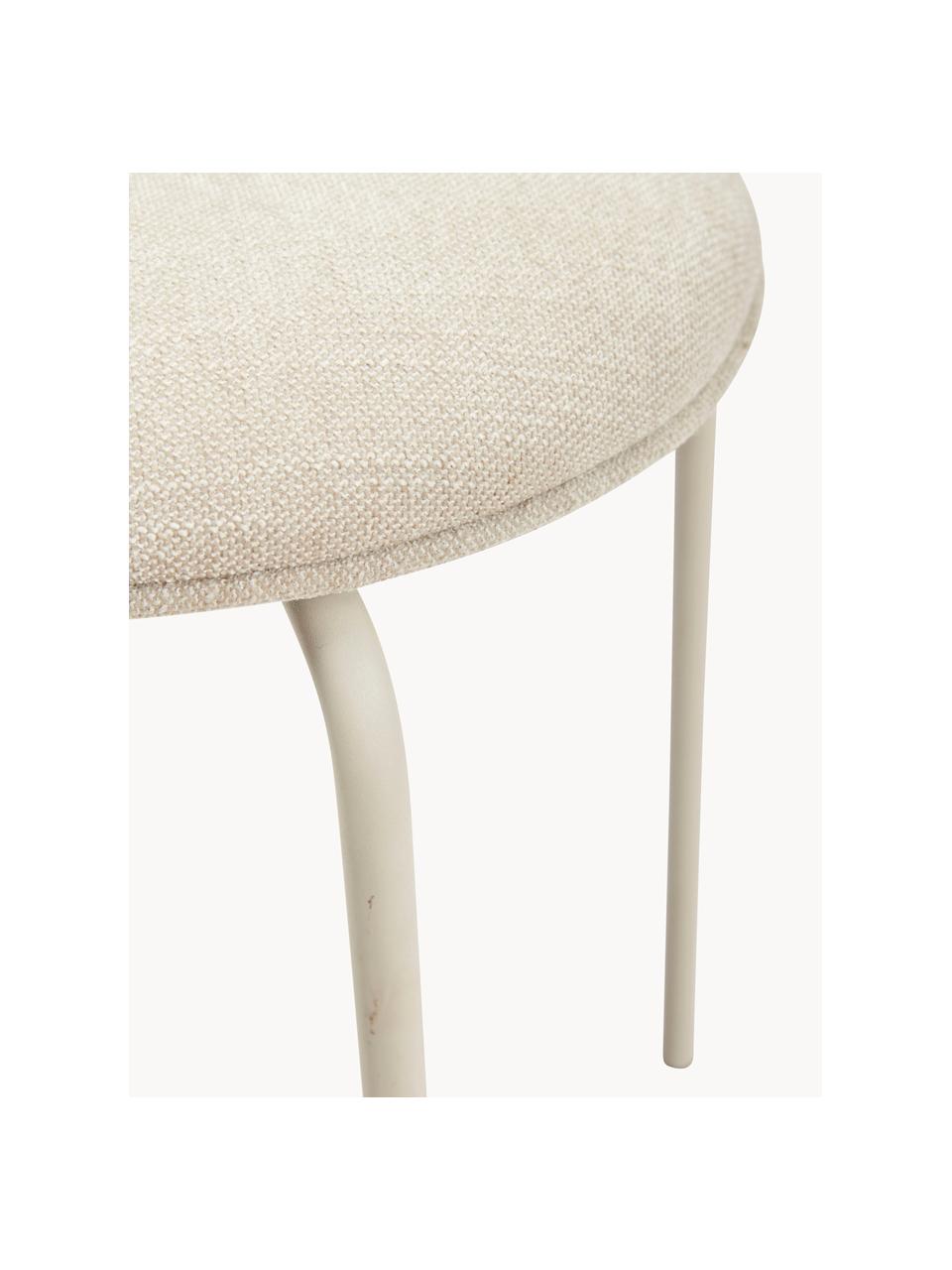 Tabouret Stack, Tissu blanc crème, Ø 35 x haut. 43 cm