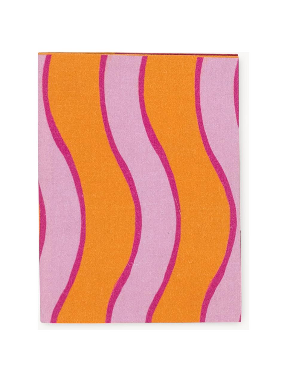 Etui na paszport Sunset Waves, Bawełna, tektura, Pomarańczowy, blady różowy, S 10 x W 14 cm
