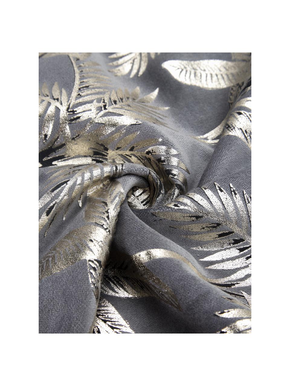 Poduszka z wypełnieniem Palm, Tapicerka: 100% aksamit bawełniany, Szary, S 30 x D 50 cm