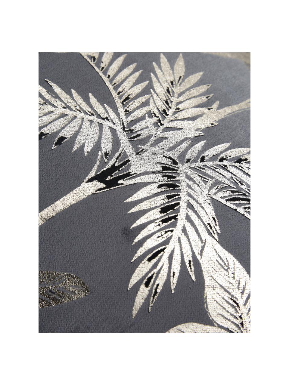 Cuscino con imbottitura Palm, Rivestimento: 100% velluto di cotone, Grigio, Larg. 30 x Lung. 50 cm