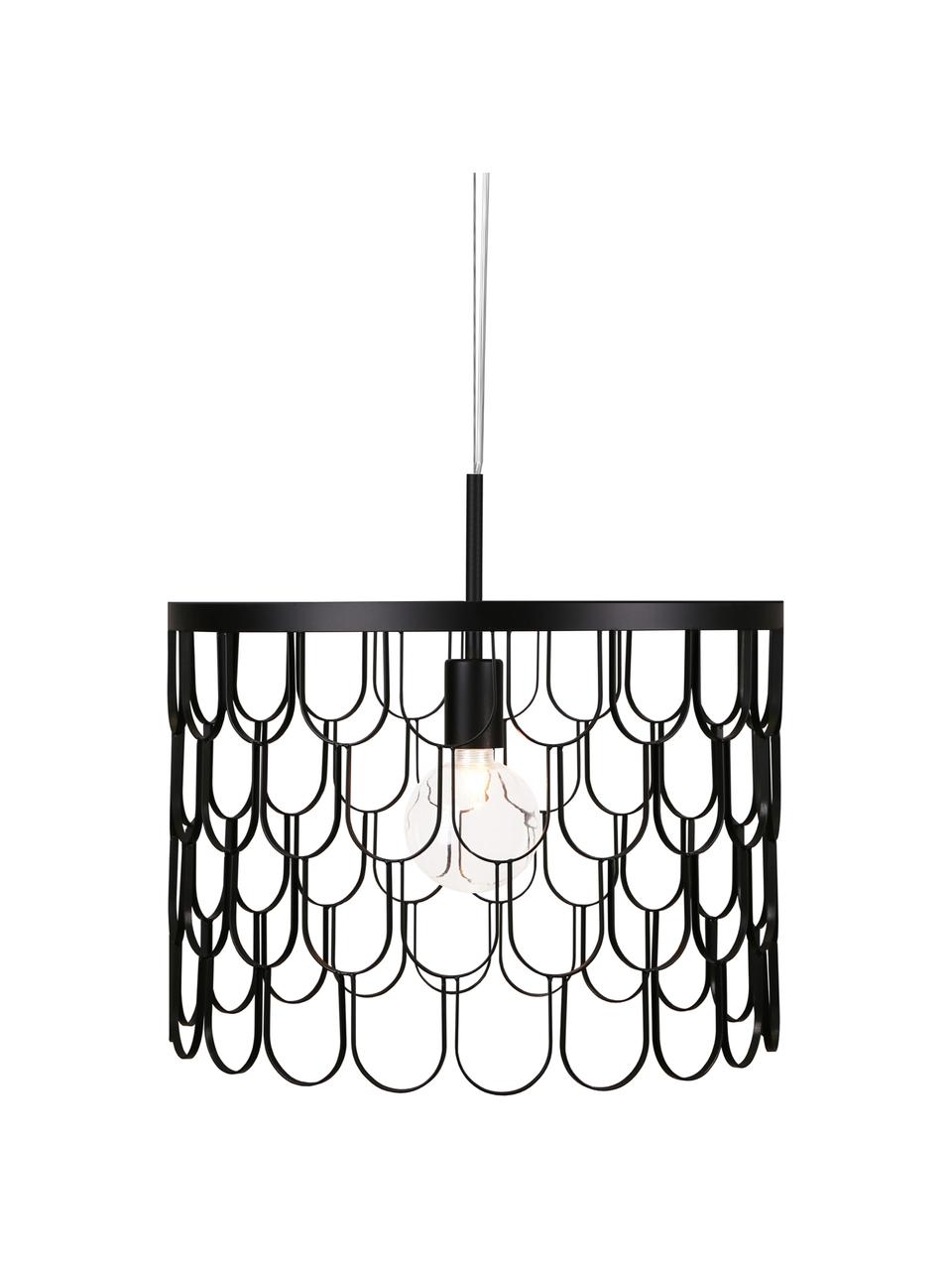 Kleine design hanglamp Gatsby, Zwart, Ø 45 x H 32 cm