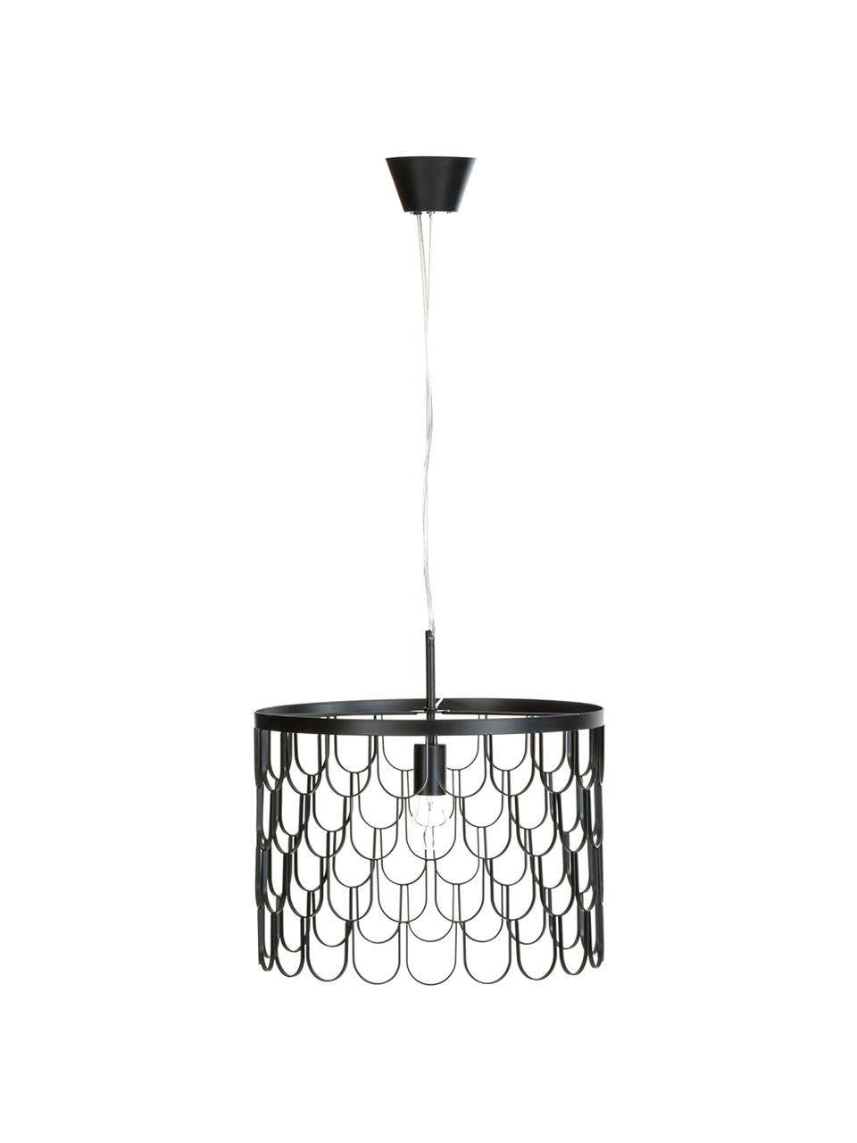 Kleine design hanglamp Gatsby, Zwart, Ø 45 x H 32 cm