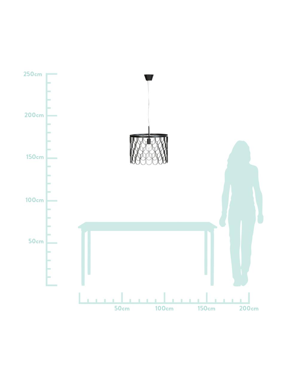 Kleine design hanglamp Gatsby, Zwart, Ø 45 x H 32 cm