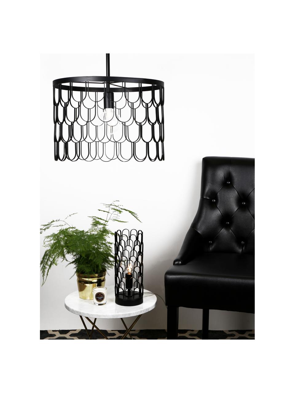 Kleine design hanglamp Gatsby, Zwart, Ø 45 x H 32 cm