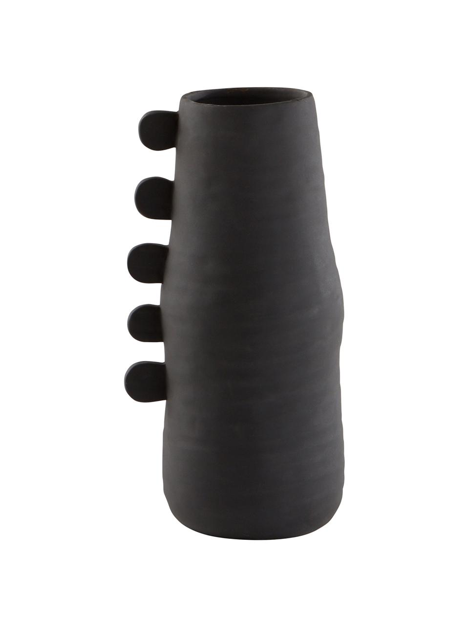 Design-Vase Stila in Schwarz, Polyresin, Schwarz, B 13 x H 31 cm