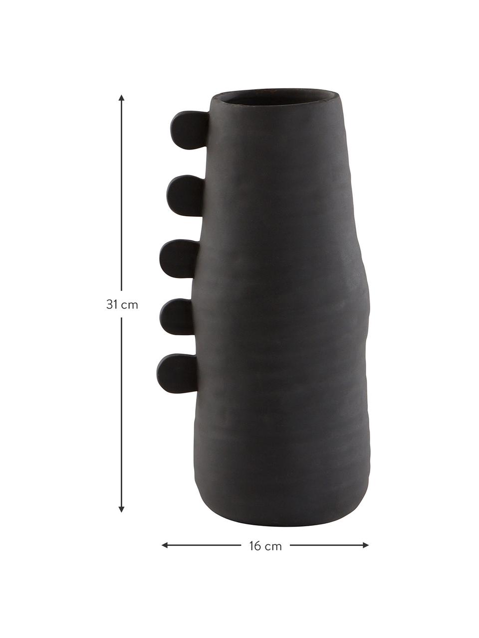 Vase design noir mat Stila, Polyrésine, Noir, larg. 13 x haut. 31 cm