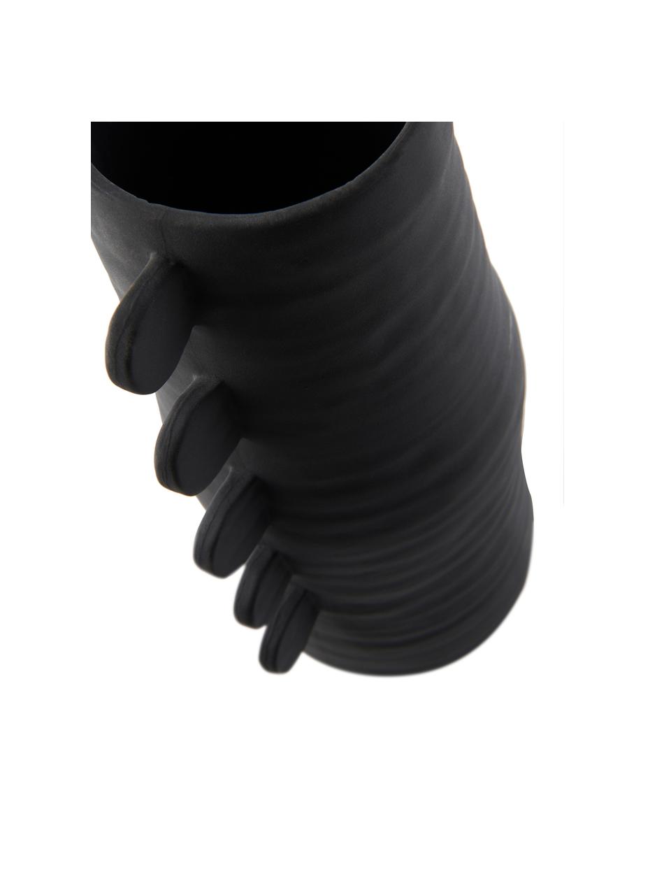 Design vaas Stila in zwart, Polyresin, Zwart, B 13 cm x H 31 cm