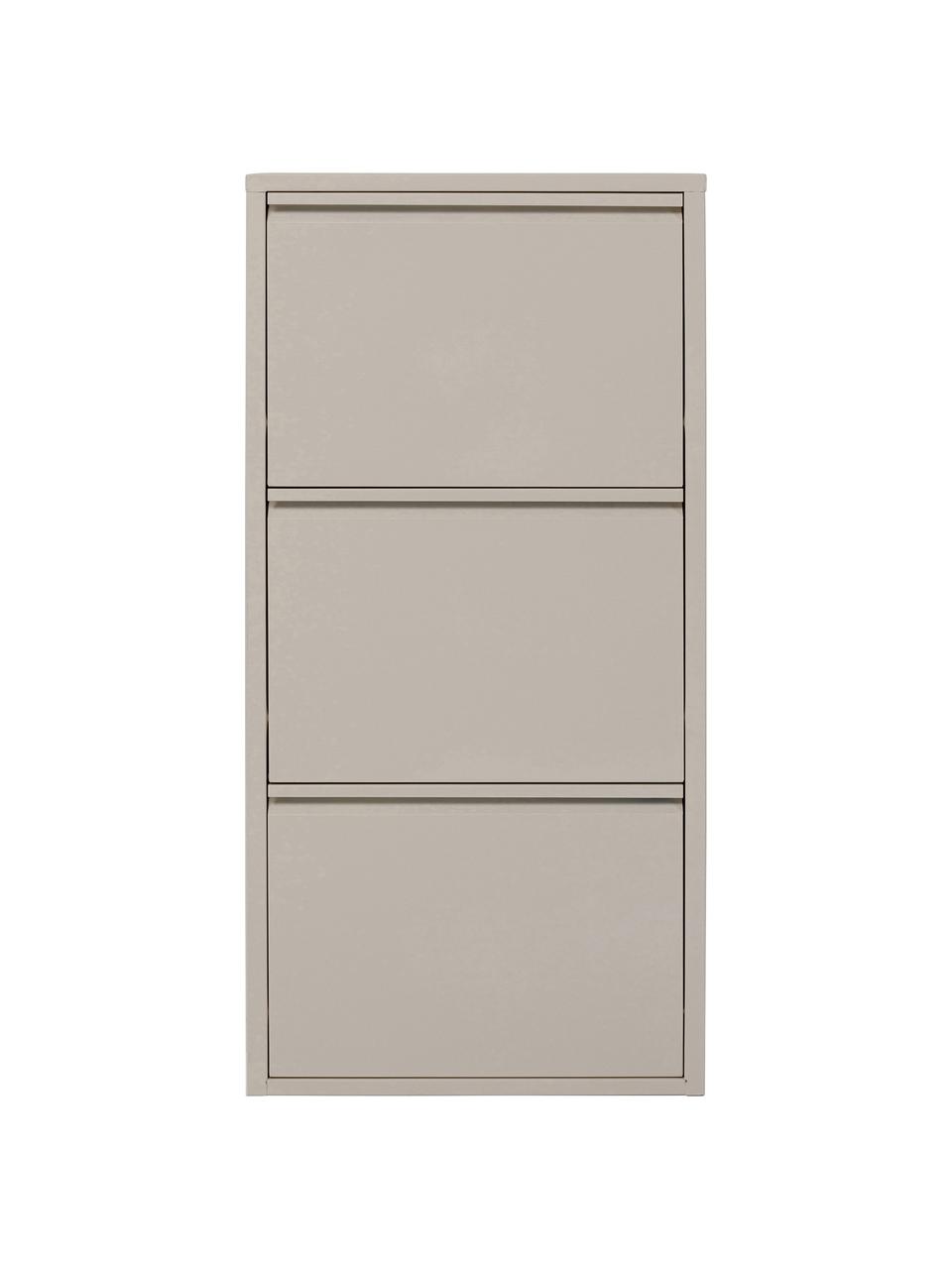 Zapatero de pared Caruso, puertas abatibles, Acero con pintura en polvo, Greige, An 50 x Al 103 cm