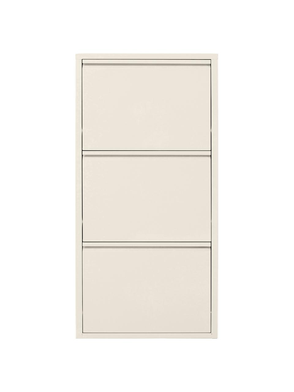 Wand-Schuhschrank Caruso mit Klappfächern, Stahl, pulverbeschichtet, Hellbeige, B 50 x H 103 cm