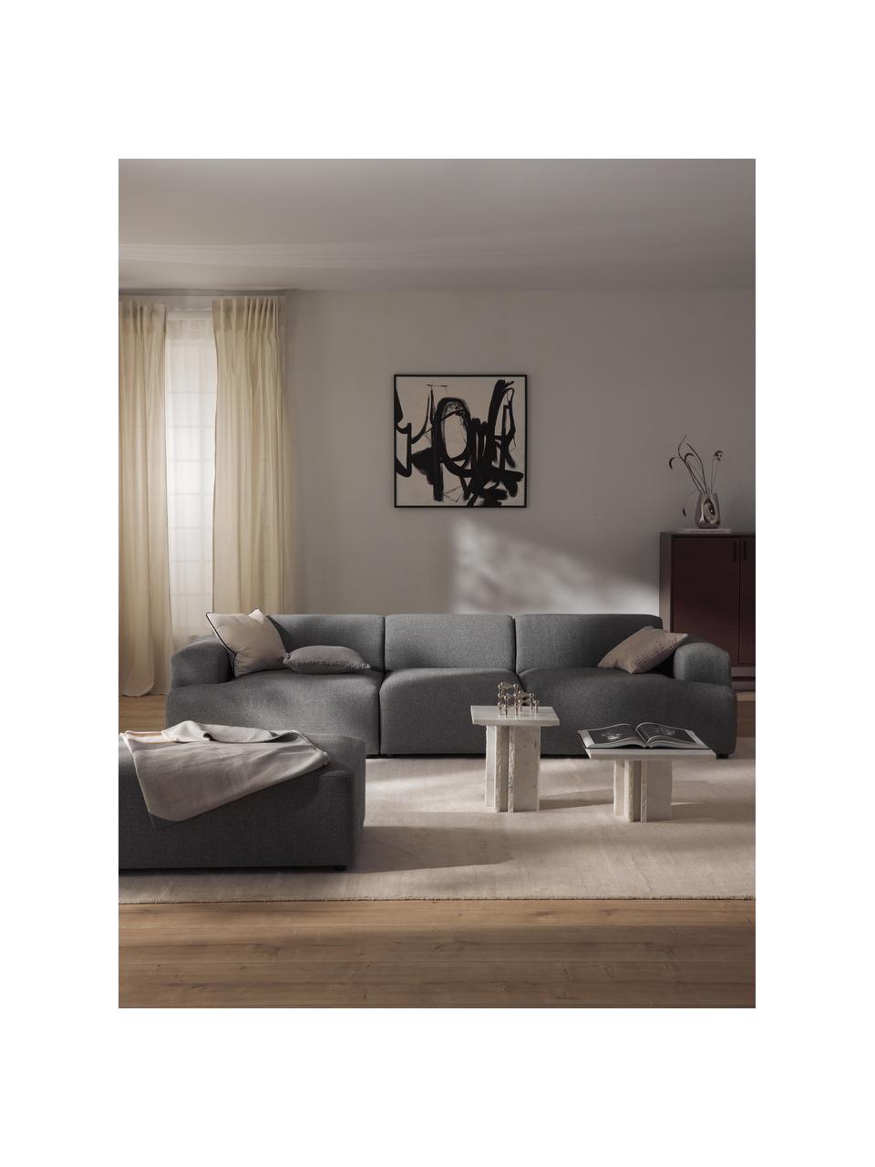 Sofa Melva (4-Sitzer), Bezug: 100 % Polyester Der strap, Gestell: Massives Kiefern- und Fic, Webstoff Dunkelgrau, B 319 x T 101 cm