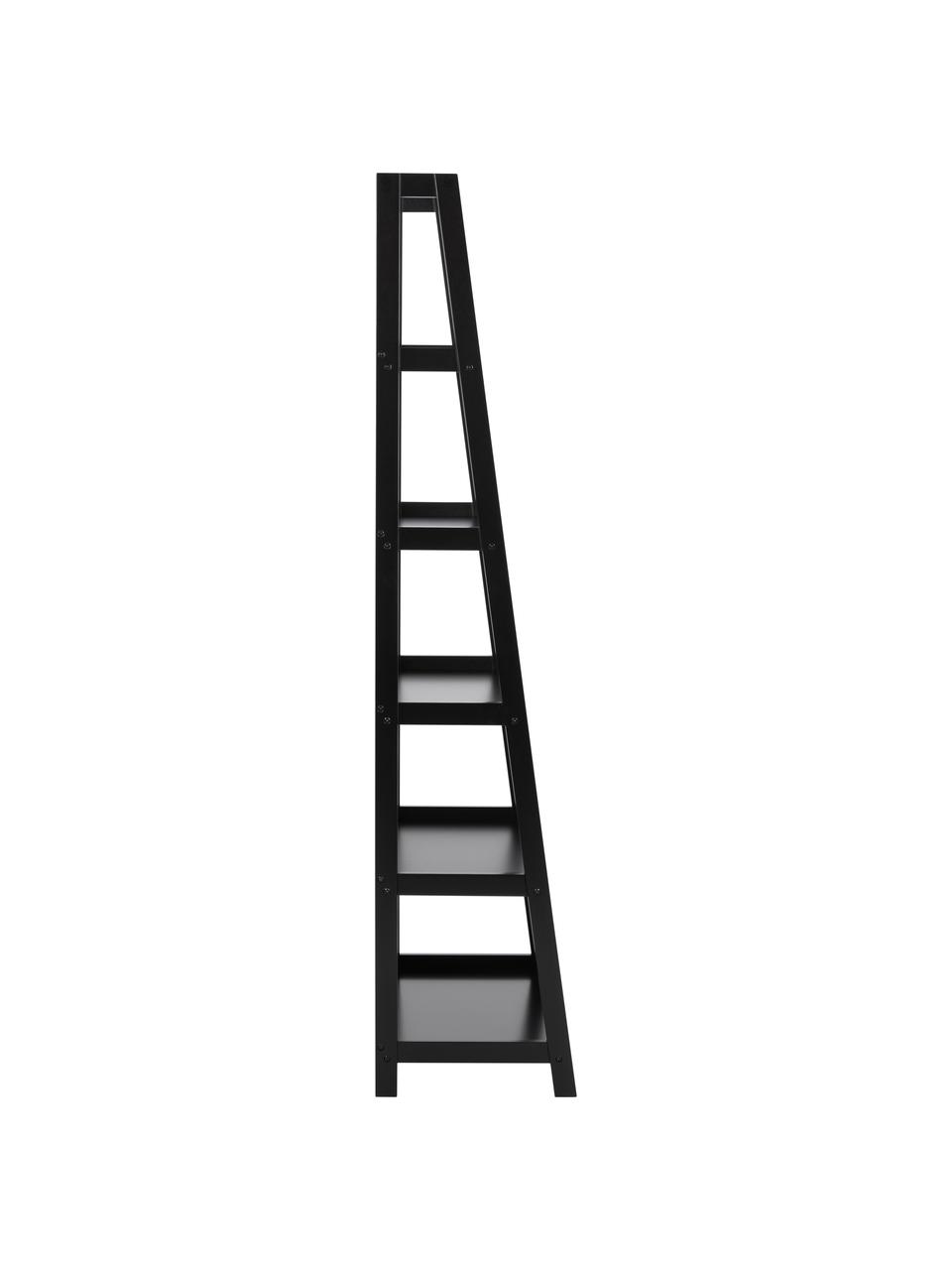 Regal Wally, Mitteldichte Holzfaserplatte (MDF), lackiert, Schwarz, B 63 x H 180 cm