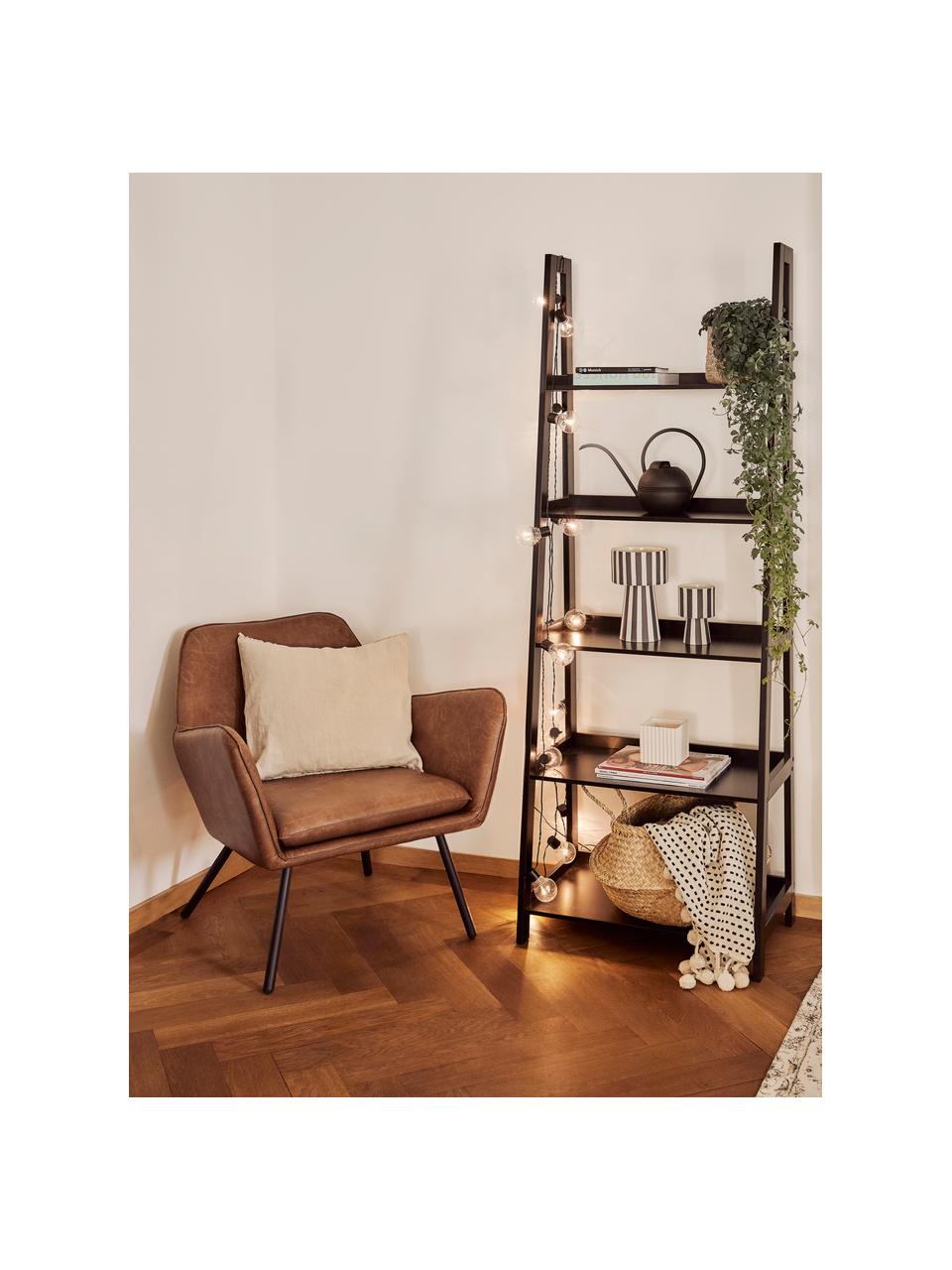 Regał drabinkowy Wally, Płyta pilśniowa średniej gęstości (MDF), lakierowana, Czarny, S 63 x W 180 cm