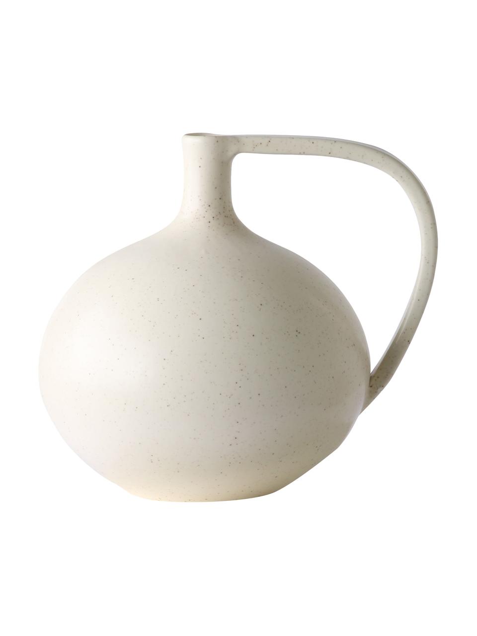 Jarrón de diseño Jar, Gres, Blanco crema, An 18 x Al 20 cm