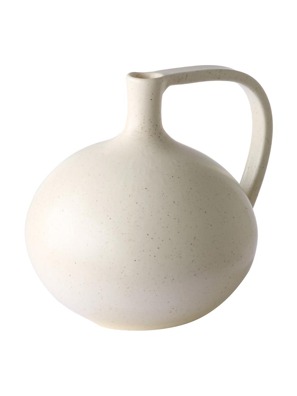 Jarrón de diseño Jar, Gres, Blanco crema, An 18 x Al 20 cm