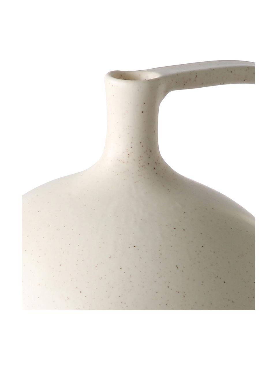 Jarrón de diseño Jar, Gres, Blanco crema, An 18 x Al 20 cm