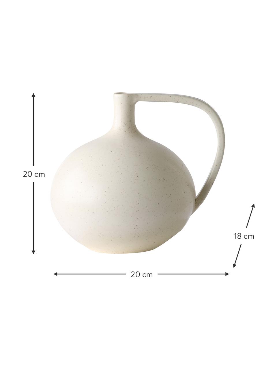 Design-Vase Jar, Steingut, Cremefarben, gesprenkelt, B 18 x H 20 cm