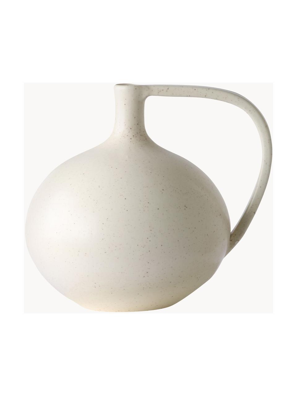 Dizajnová váza Jar, V 20 cm, Kamenina, Lomená biela, Š 18 x V 20 cm