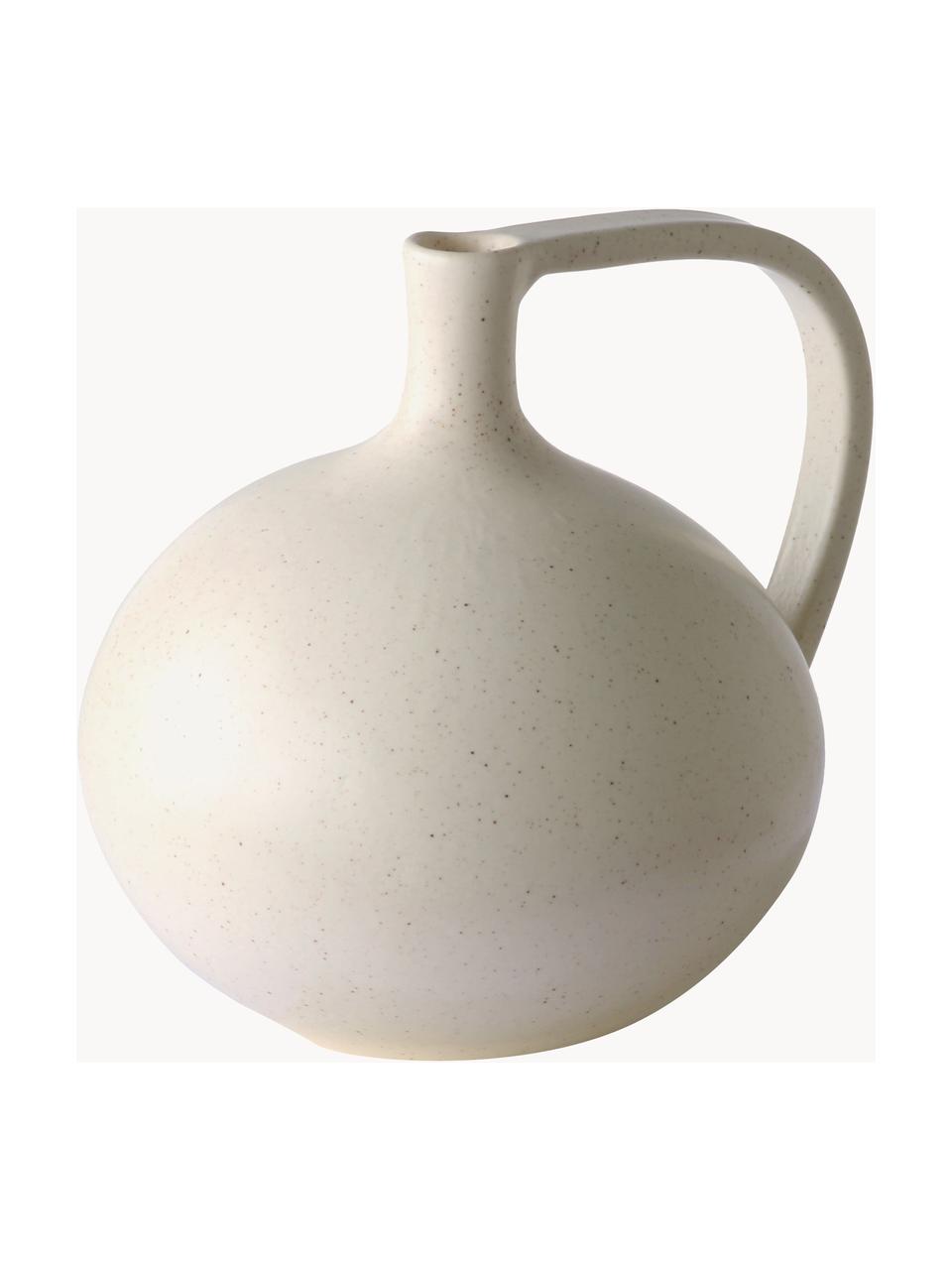 Designová váza Jar, V 20 cm, Kamenina, Tlumeně bílá, Š 18 cm, V 20 cm