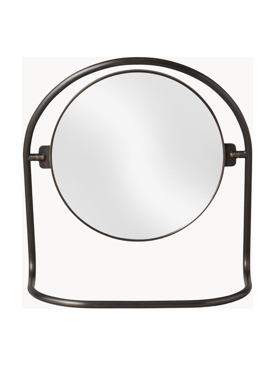 Miroir de maquillage rond Nimbus, Brun foncé, larg. 24 x haut. 26 cm