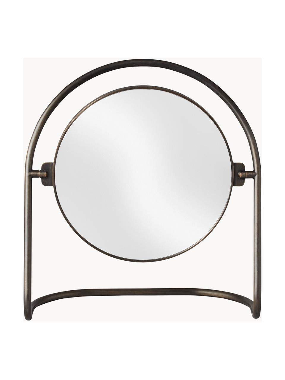 Miroir de maquillage rond Nimbus, Brun foncé, larg. 24 x haut. 26 cm