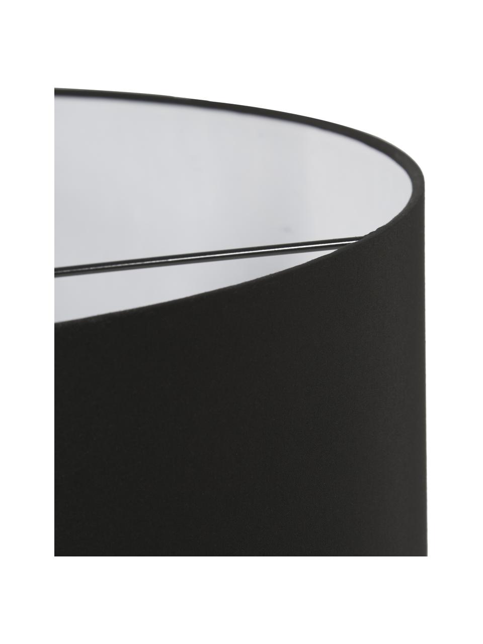 Lámpara arco grande Niels, Pantalla: tela, Cable: cubierto en tela, Cromo, negro, Ø 50 x Al 218 cm