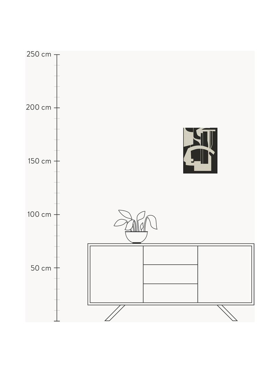 Digitálna tlač s rámom Silhouette, Svetlobéžová, čierna, Š 30 x V 43 cm